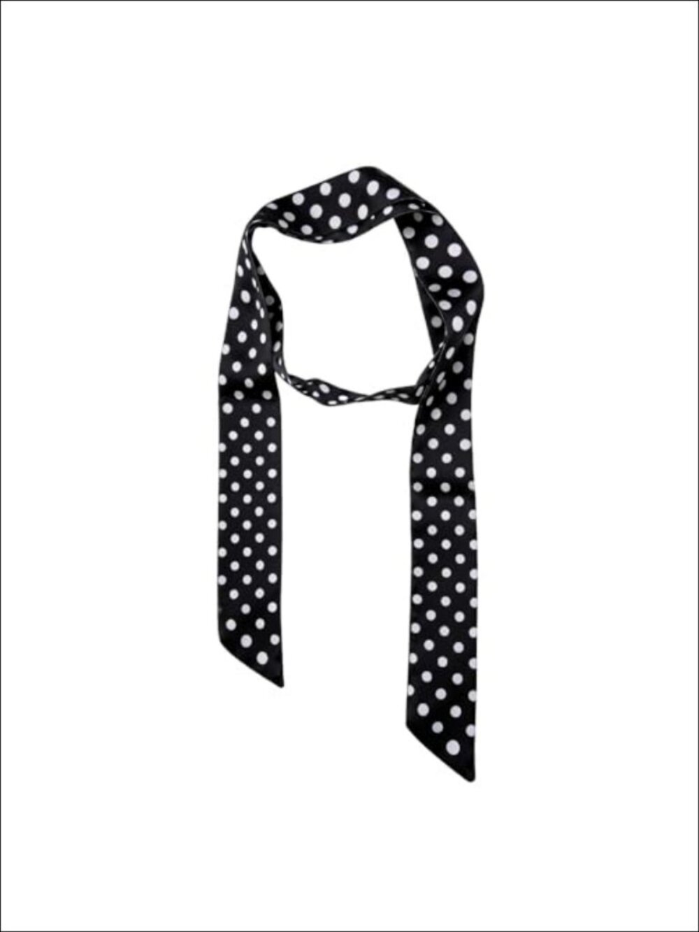 Extra Long Polka Dot Satin Skinny Scarf Hair Ribbon Belt 55 In